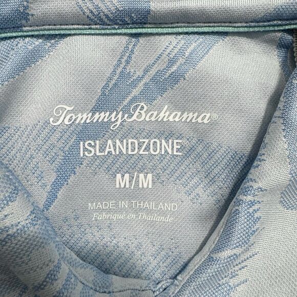 Tommy Bahama Islandzone Mens Medium Floral Button Up Shirt Short Sleeve Blue - Picture 8 of 9